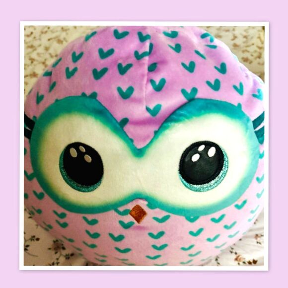 TY Squish-A-Boos Winks the Owl  Size - (14 inch) Plush Pink Soft Squishy - Picture 3 of 5